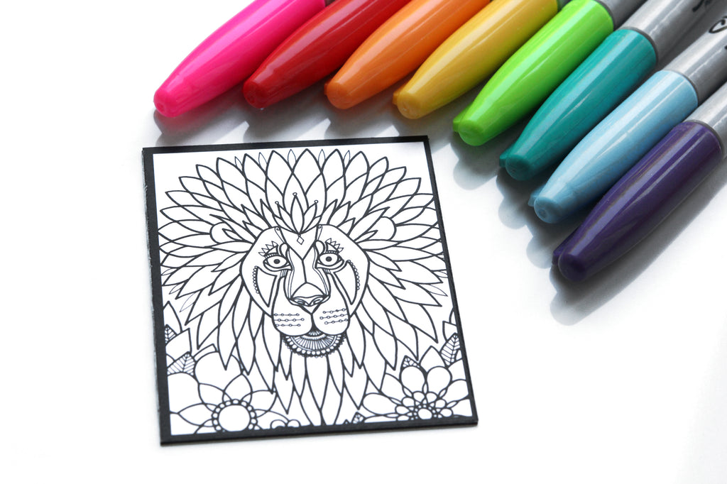 Aimant à colorier, LION, animal, afrique