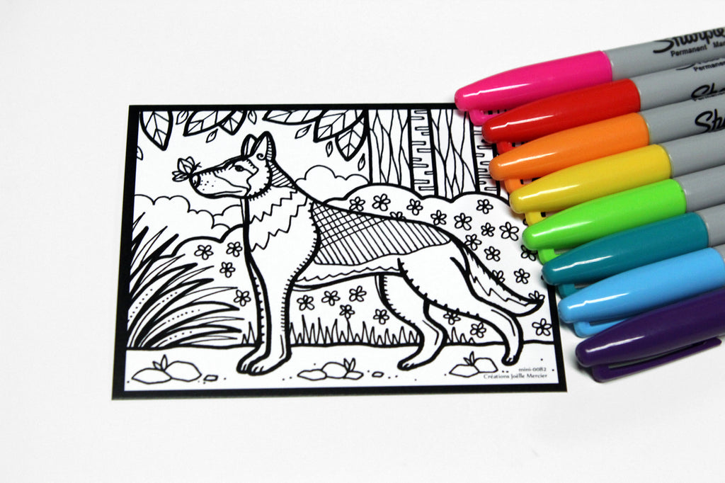 Défi-Mini #0082, BERGER ALLEMAND, chien, imprimé sur carton, format 4x5 pouces