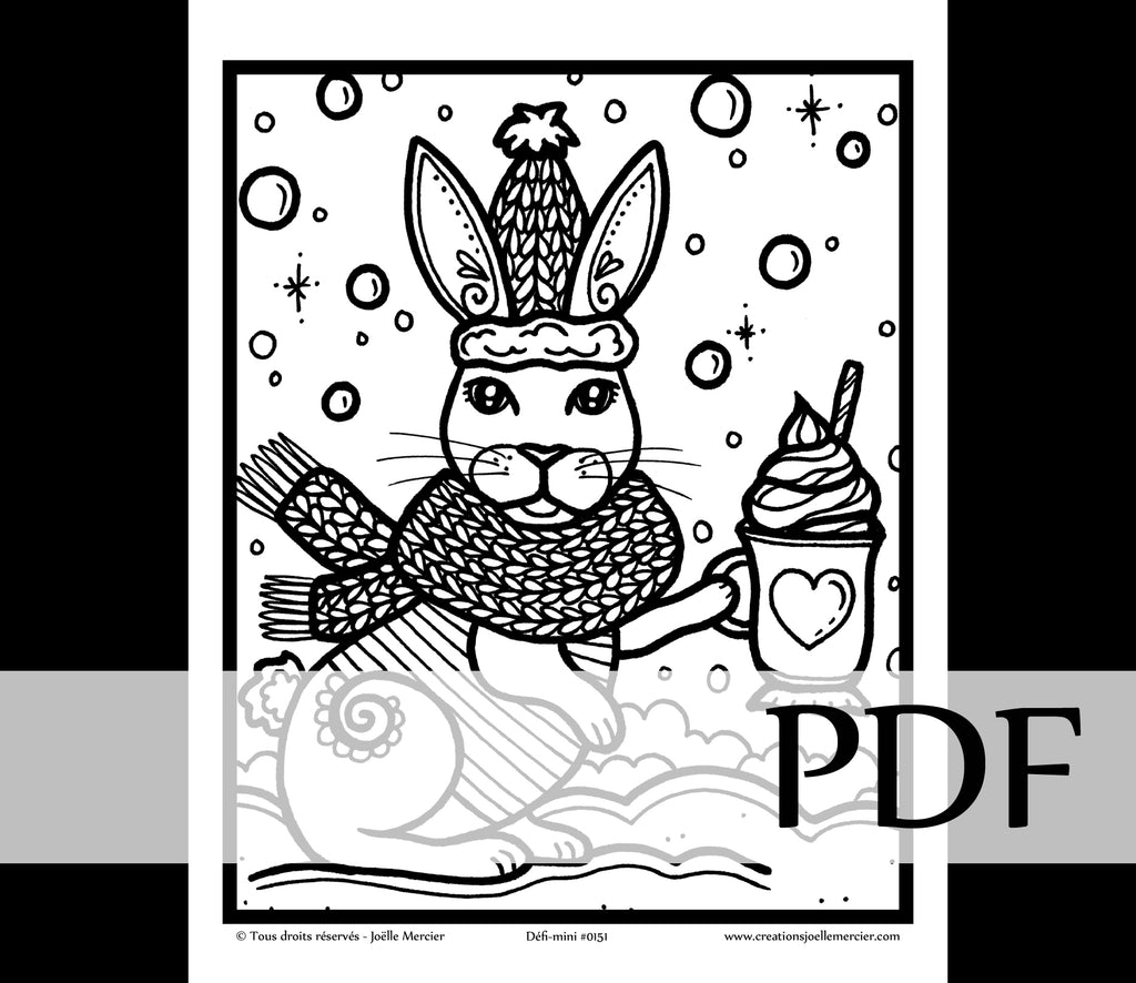 Téléchargement instantané - PDF à imprimer et colorier - Défi-mini #0151 LAPINOU