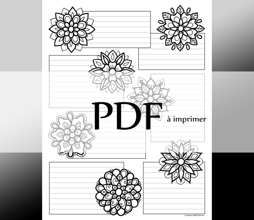 Tracker 7 fleurs avec espaces pour écrire - Téléchargement instantané - PDF à imprimer