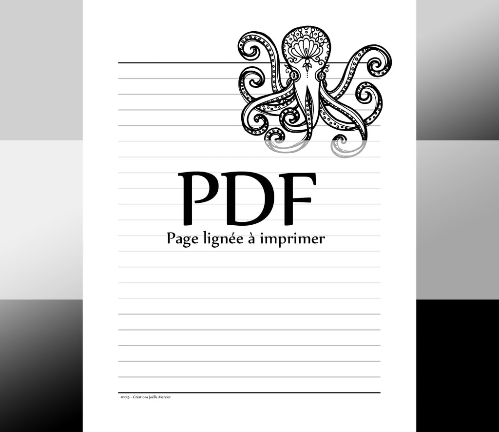 Page lignée #0015 - Téléchargement instantané - PDF à imprimer, PIEUVRE, multi-tâches