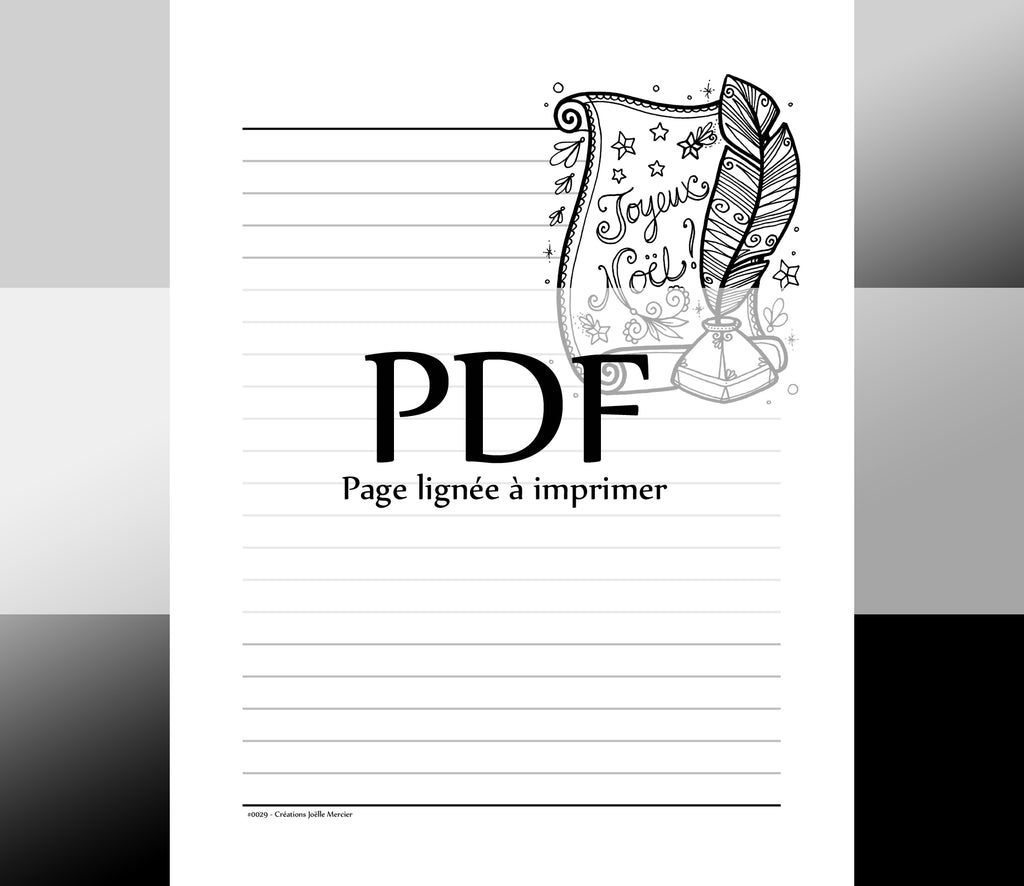 Page lignée #0029 - Téléchargement instantané - PDF à imprimer, LISTE DE NOËL