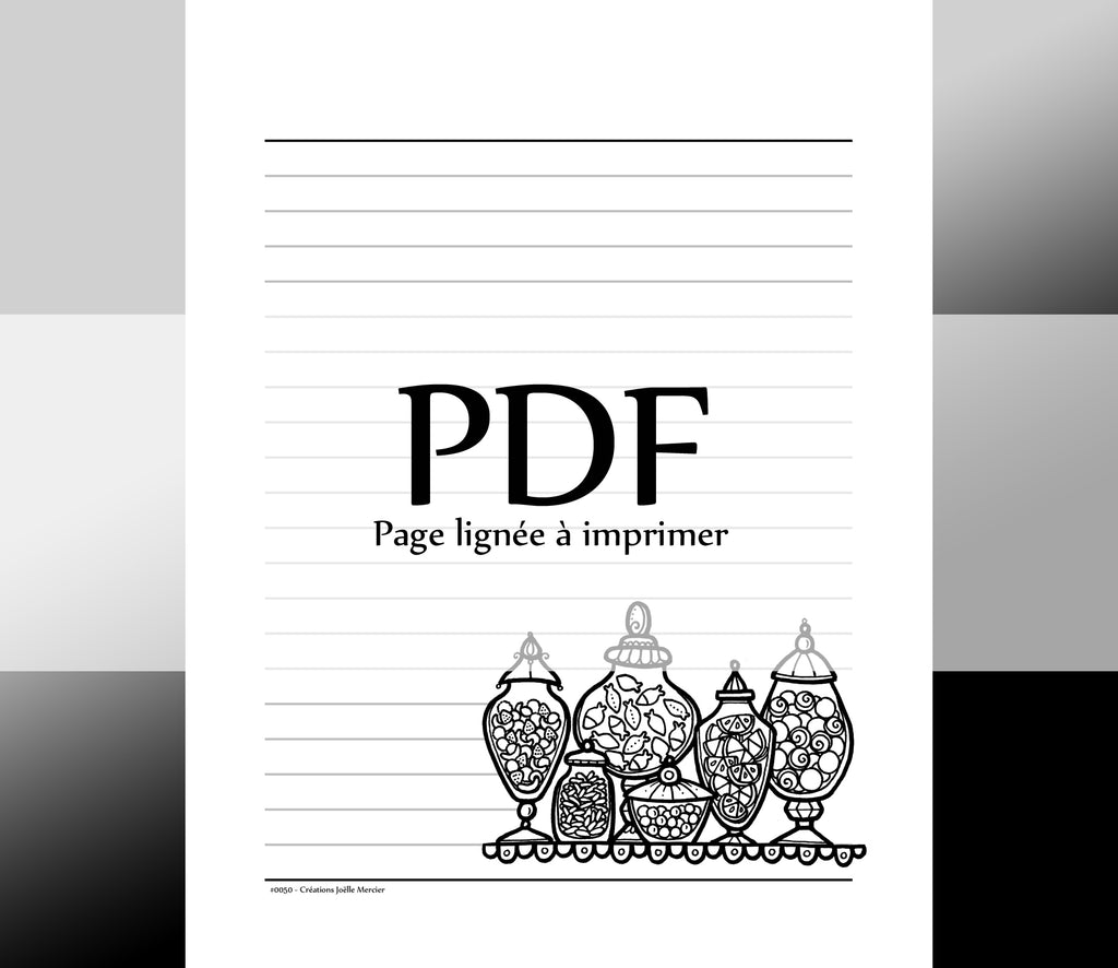 Page lignée #0050 - Téléchargement instantané - PDF à imprimer, BONBONNIÈRES