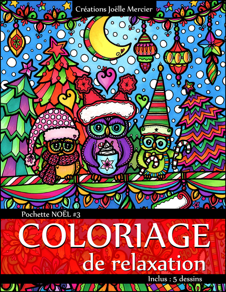Pochette Noël #3 - 5 dessins - Coloriage de relaxation